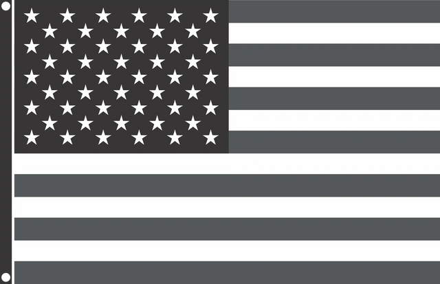USA Black White Subdued Flag