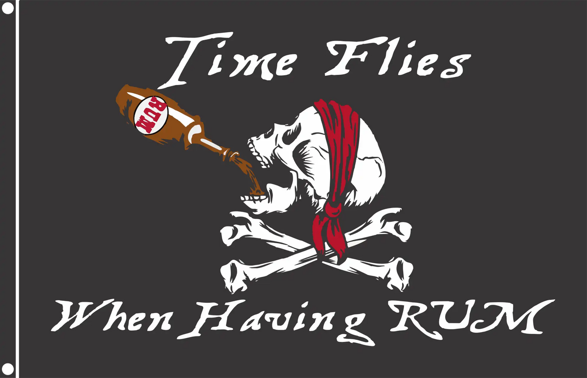 Time Flies When Having Rum Pirate Flag