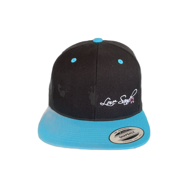Love Sand Black Teal Snapback Hat