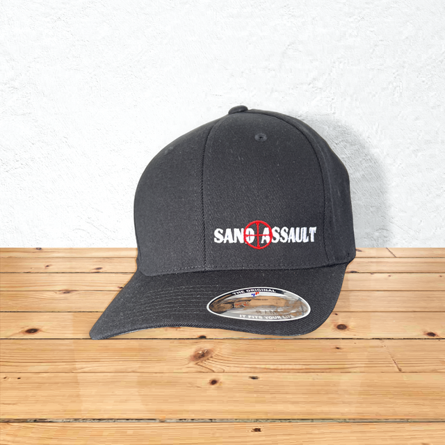 Sand Assault Logo Black FlexFit Hat