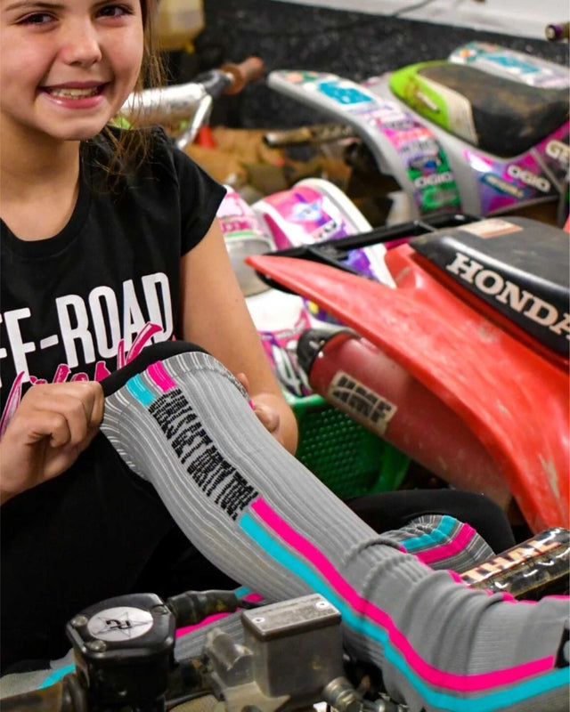 SPEED RACER RIDING SOCKS BLUE PINK