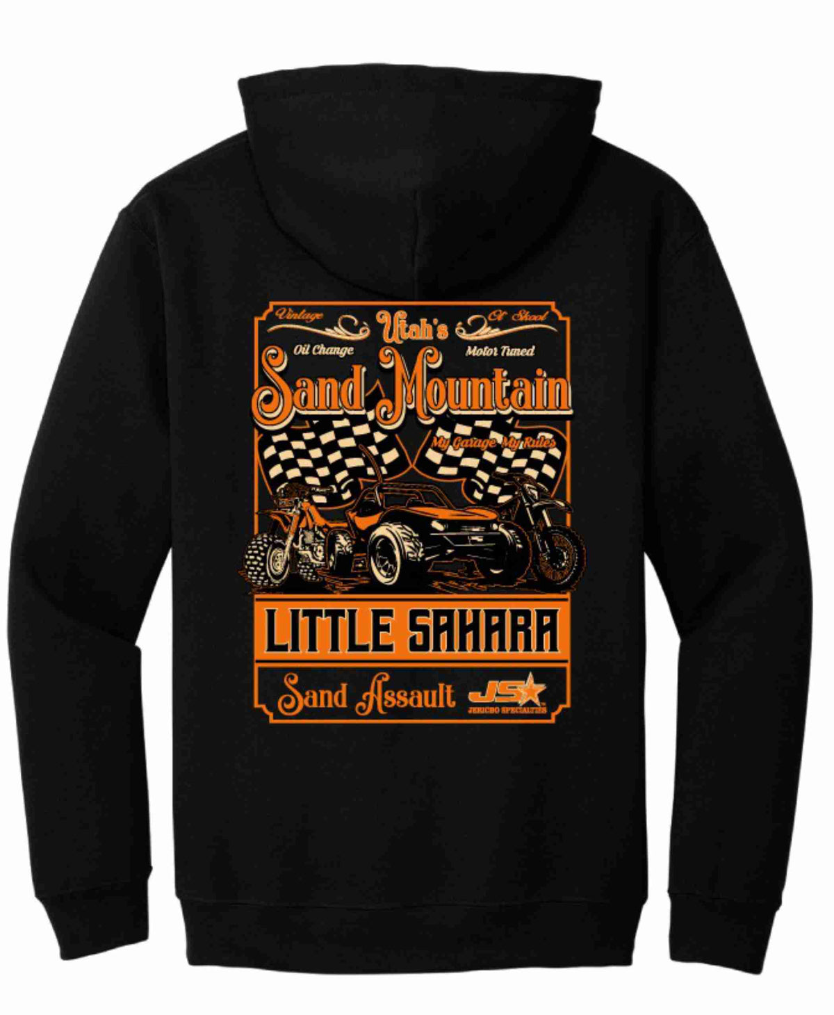 Sand Mountain Retro Throw Back Hoodie Also Available in a Zip Up